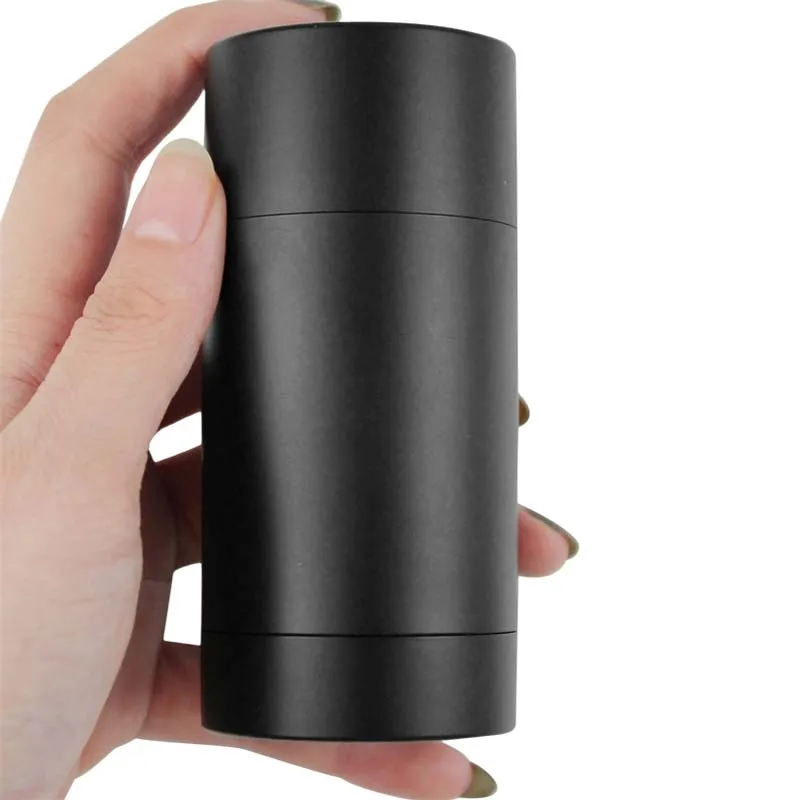 3/12/24個入り 75g AS マットブラック デオドラント容器 空のツイストアップ式 フロスト加工 デオドラントスティック包装チューブ 75ml ブラックスリーブ