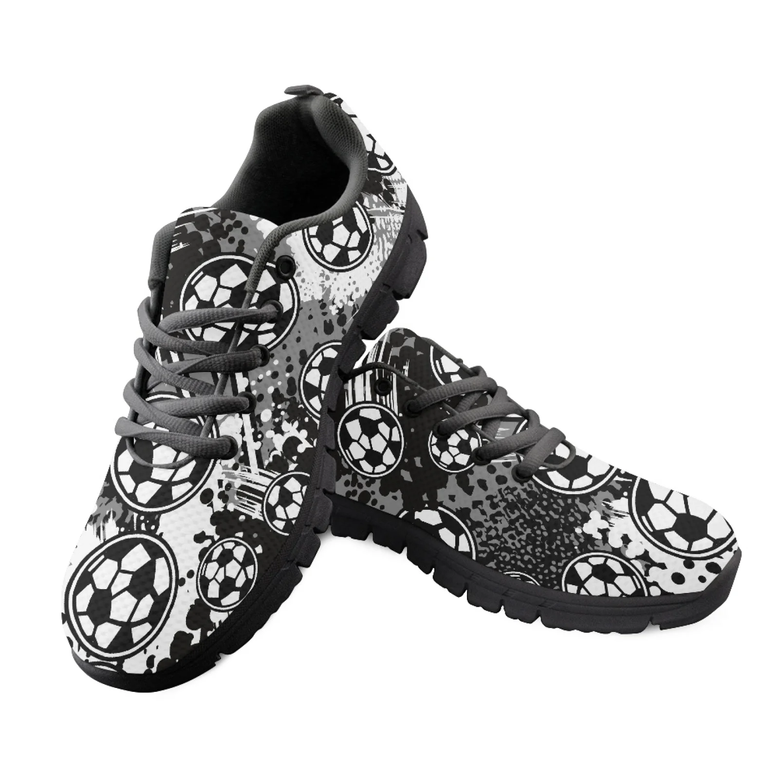 Coloranimal Comic Soccer Ball Women Comfortable Sport Trainers for Gym and Work Anti-Skid Sport Athletic Shoe for Outdoor