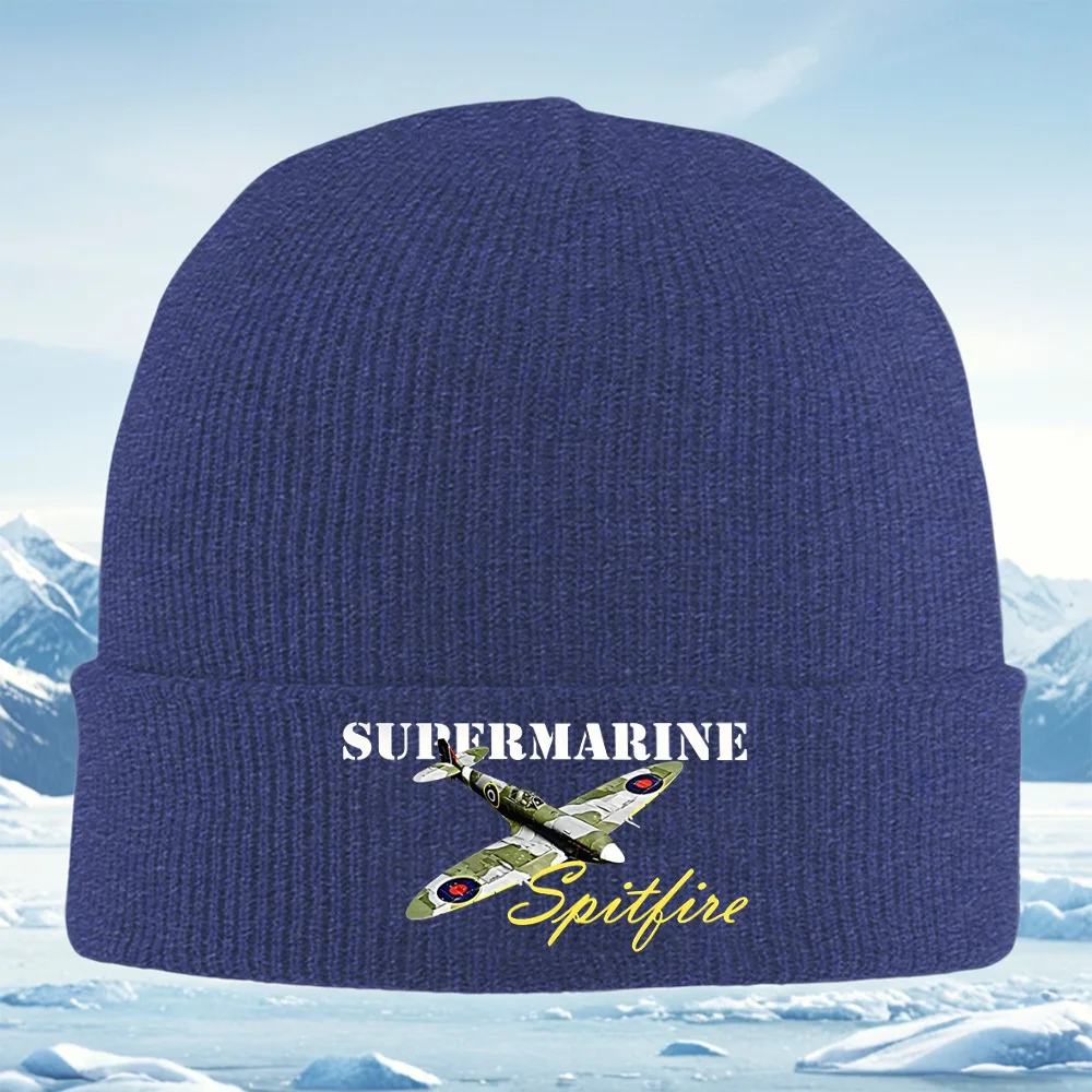 تصميم الطائرة المموهة، الطائرات الجوية، شعار الرجعية، الطائرة المقاتلة. الرجال النساء للجنسين محبوك قبعة قبعة صوفية قبعة الشتاء T
