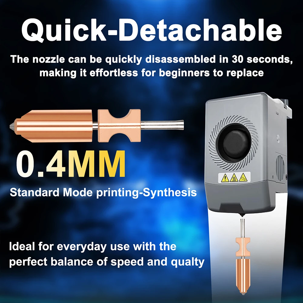 Bimetallische Düse für Flashforge AD5X, neue verbesserte Düsen aus gehärtetem Stahl, 0,25/0,4/0,6/0,8 mm, Ersatzteile für 3D-Drucker – Detail 3