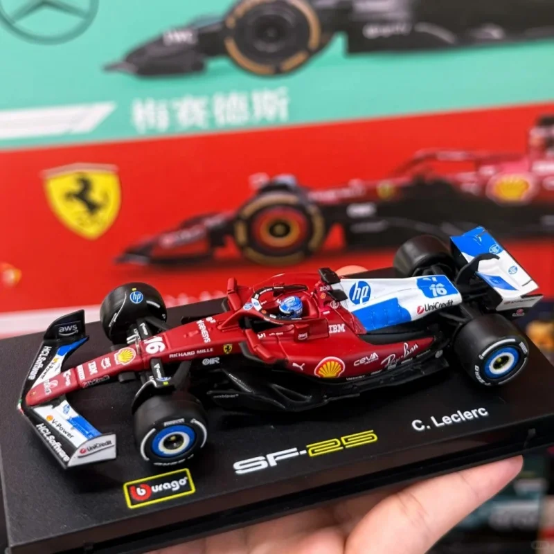 Bburago 1:43 Ferrari F1 Sf-25 Leclerc Hamilton 2025 Miami Grand Prix Simulation Alloy Miniature Model Custom Gift Toys