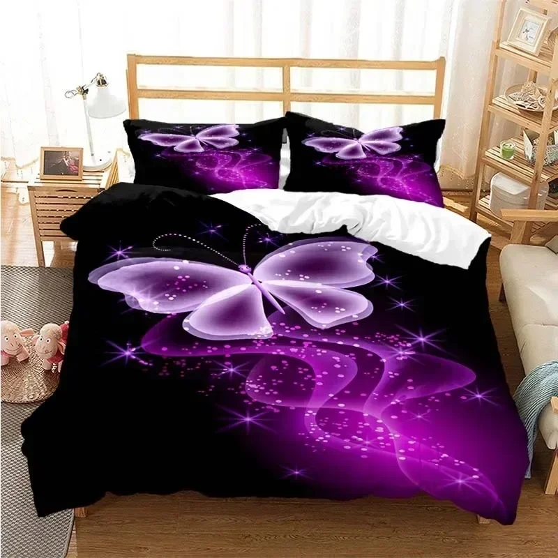

Colourful Butterfly Wings Bedding Set 3D Printed Suitable for Bedroom Duvet Cover Set With Pillowcases Kids Home Textile