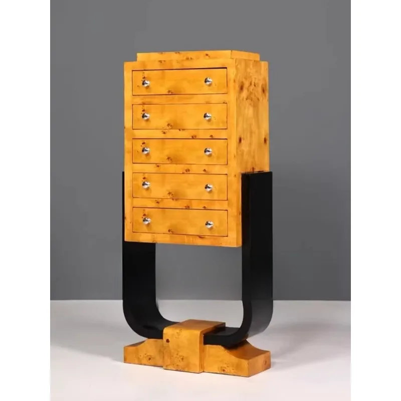 

Medieval solid wood retro tree tumor pattern bucket cabinet designer wabi sandy wind wall chest living room decorative cabinet