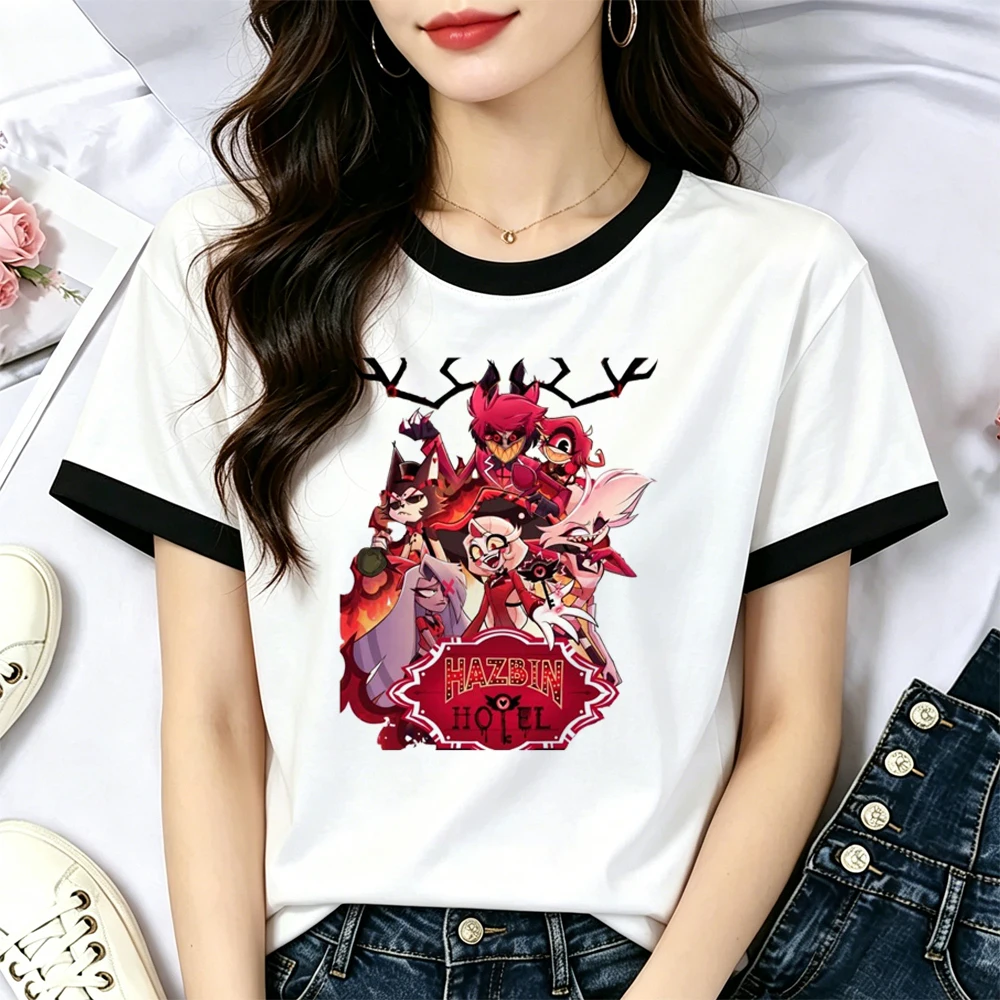 Hazbin Hotel t-shirt shoujo grunge gyaru emo streetwear goth tshirt japan clearance sales gyaru anime 80s