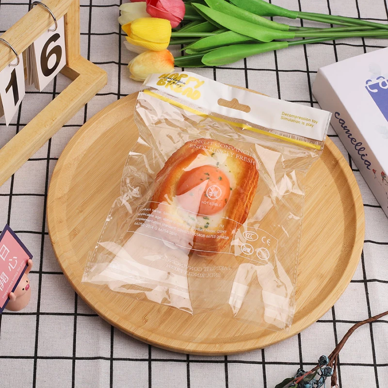 Brinquedo de ovo frito crocante, pão simulado, alívio do estresse, anti-stress, lenta ascensão, espremer, macio PU, recuperação lenta, presente de aniversário