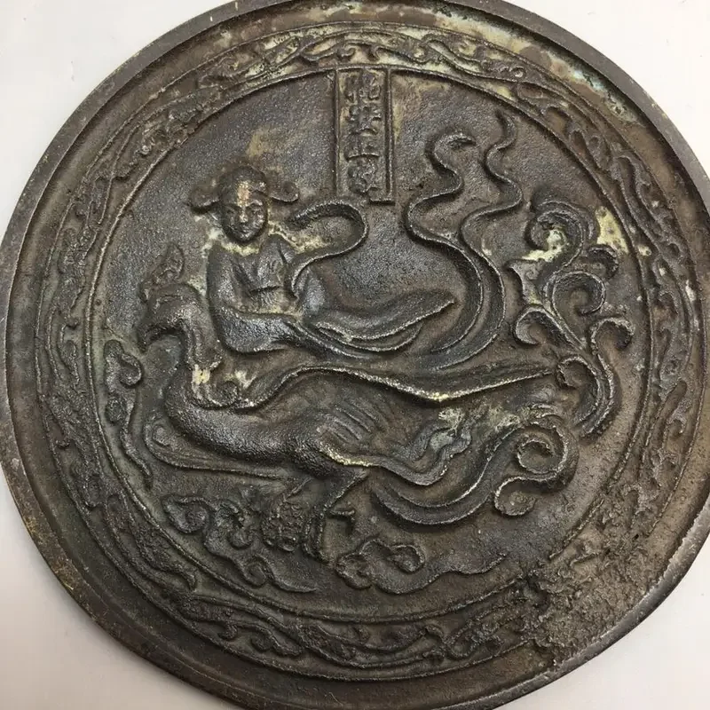 Chinese ancient Riding Phoenix statue Bronze mirror decoration mirror Home decoration metal crafts