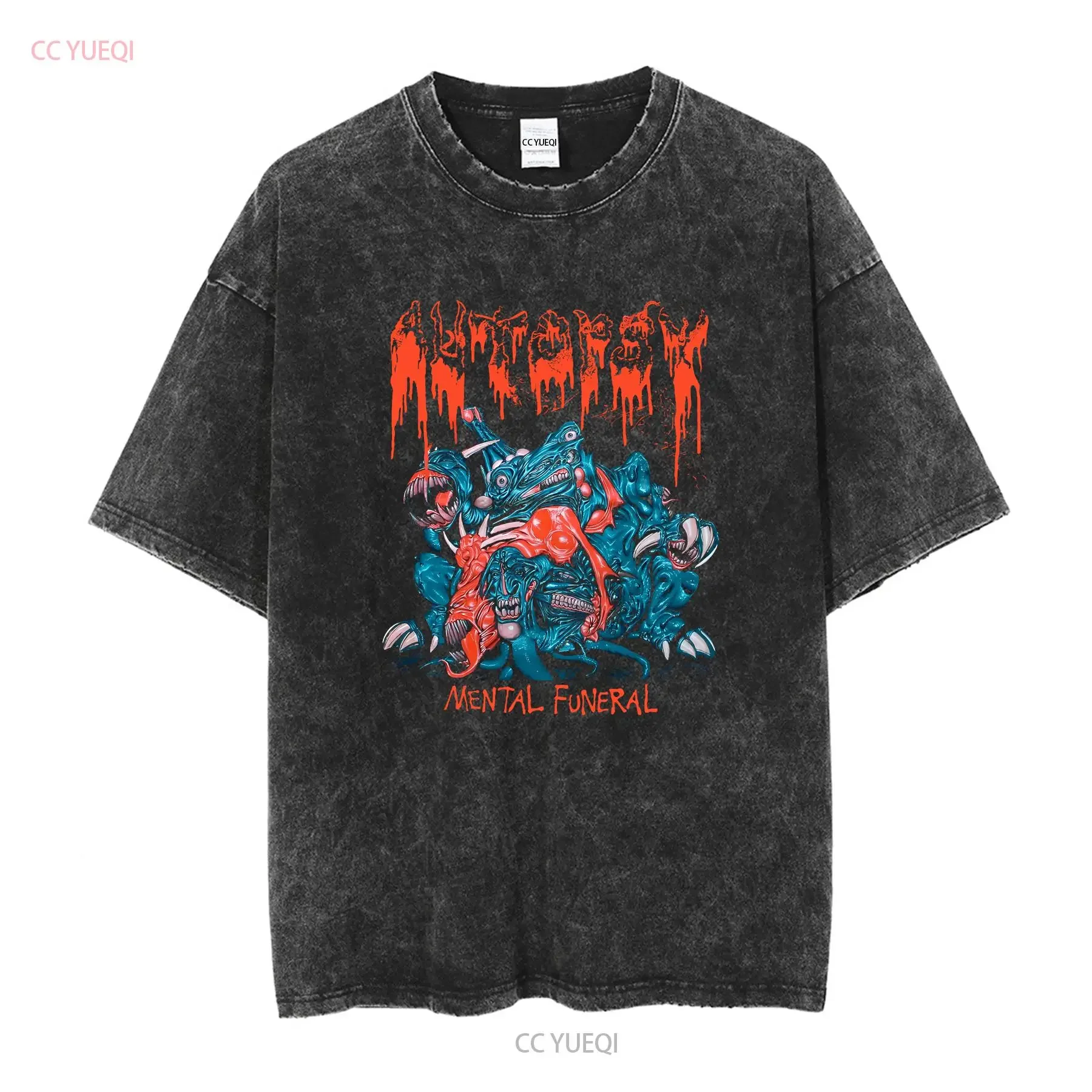 AUTOPSY Band Mental Funeral Album Music T shirt Black Cotton Size S To 4XL HNG77 vintage Washed streetwear homme Slightly
