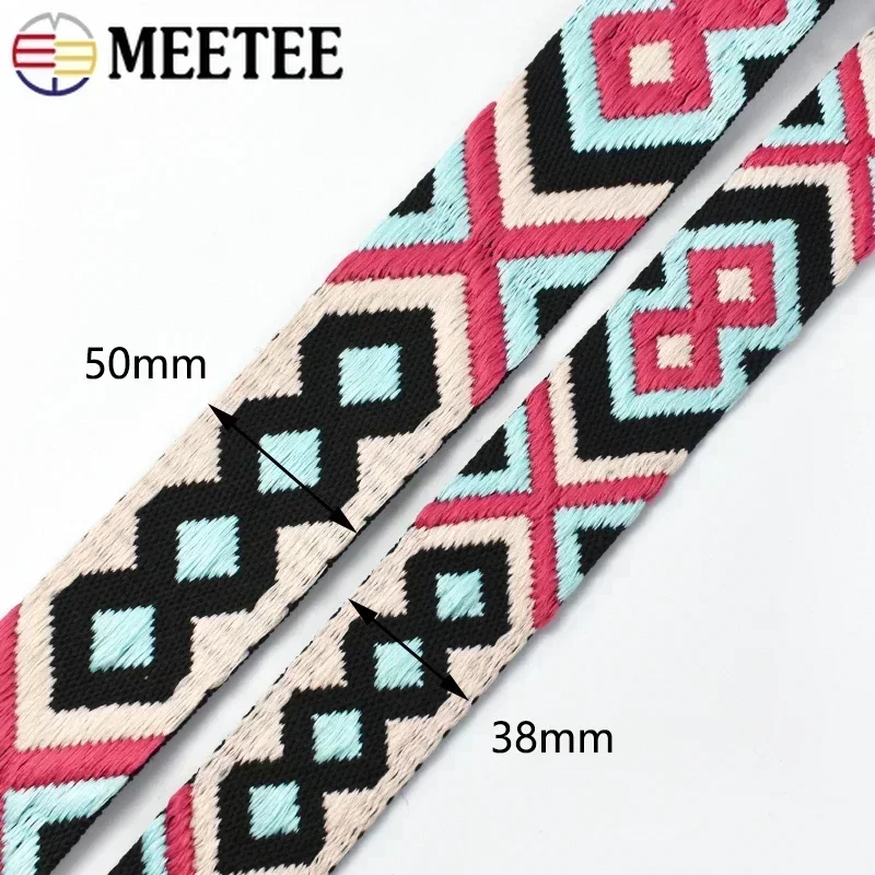 2-5Meters Meetee Polyester Jacquard Webbing Tape 38/50mm Backpack Strap Ribbon Belt Clothing Binding Band DIY Sewing Accessories