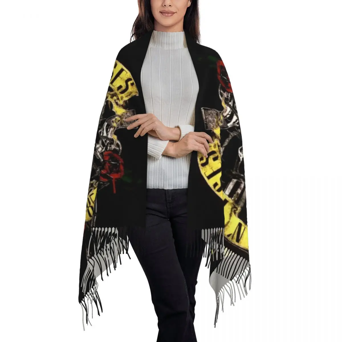 Custom Printed Guns N Roses 85 Scarf Men Women Winter Warm Scarves Heavy Metal Shawls Wraps