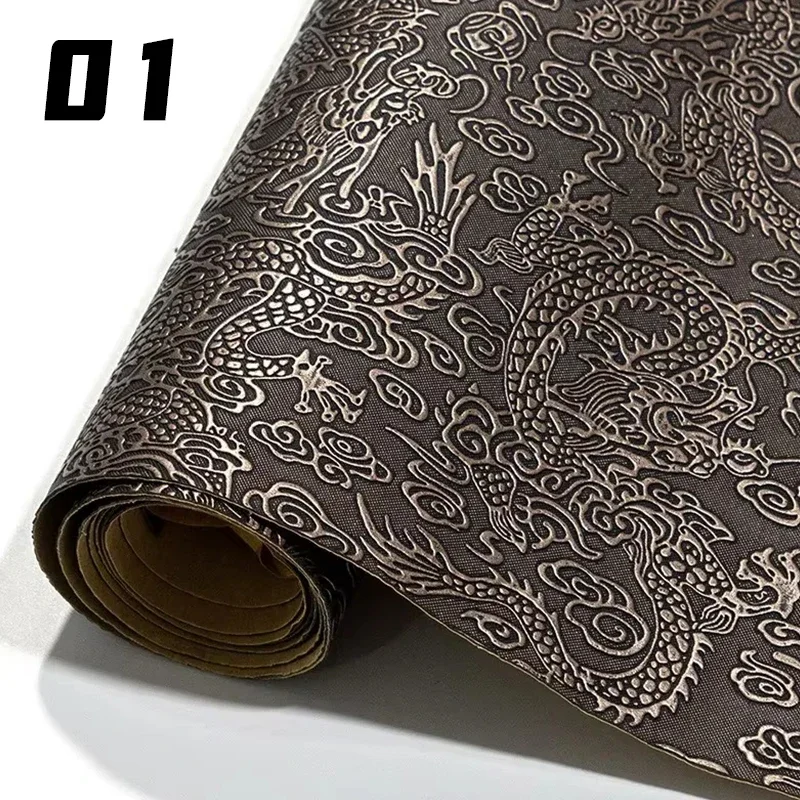 Vintage Embossed Self Adhesive Leather for Furniture Sofa Bed Book Binding Phone Bag Cases Album Wallet Leather Sticker