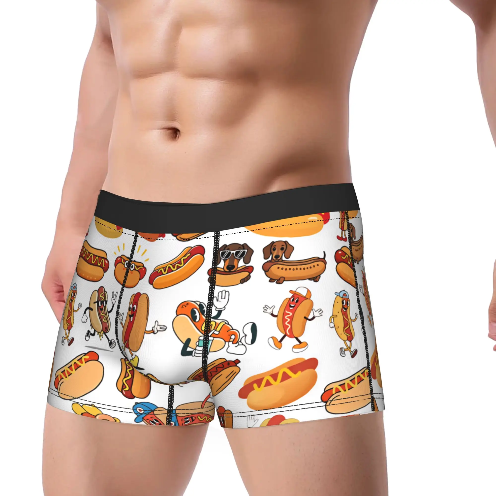 Cartoon Hot Dog Character Collection Clipart Underwear  Sexy Soft Panties Design Shorts Briefs For Men Pouch Large Size Trunk