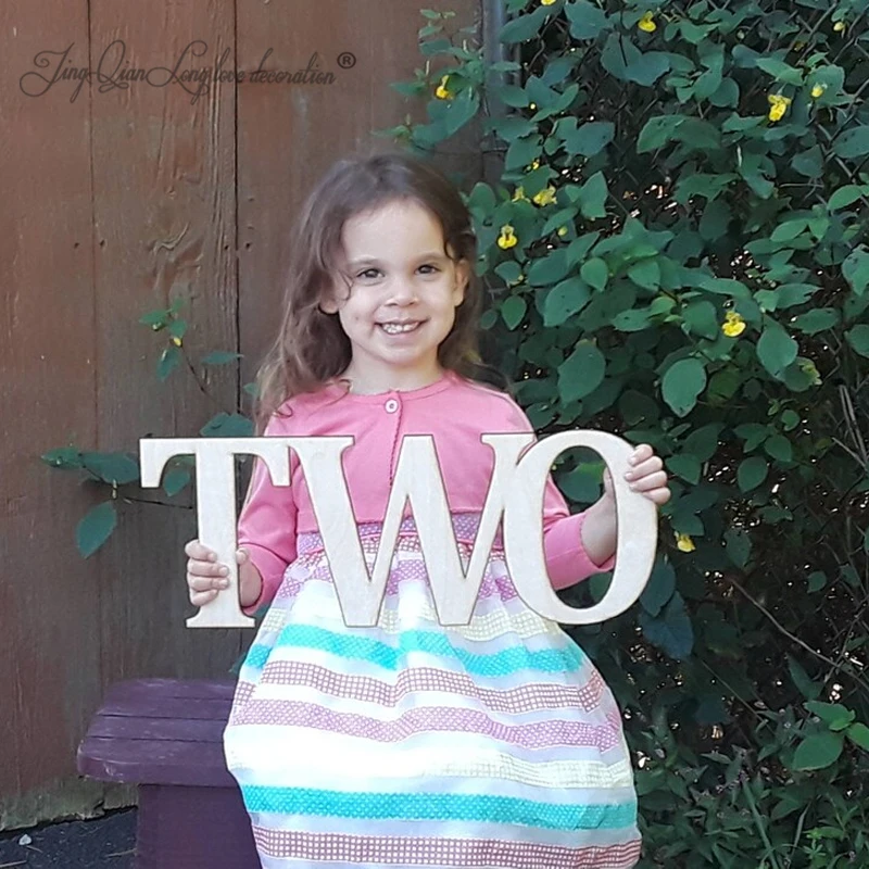 custom TWO Sign - Kids\' Photo Prop - TWO Second Birthday Prop - 2nd Birthday Party wooden  letter