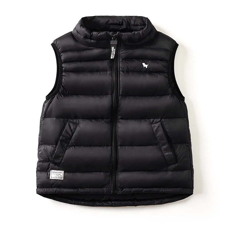Winter Boys White Duck Down Vest Fashion Solid Thicken Warm Waistcoat For 4-12 Years Teens Kids Cotton Jackets Child Outerwear
