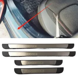 4PCS/SET ABS Plastic Stainless Steel For 2014-2020 JEEP Renegade Auto Car Door Sill Pedals Scuff Plate Decoration Cover