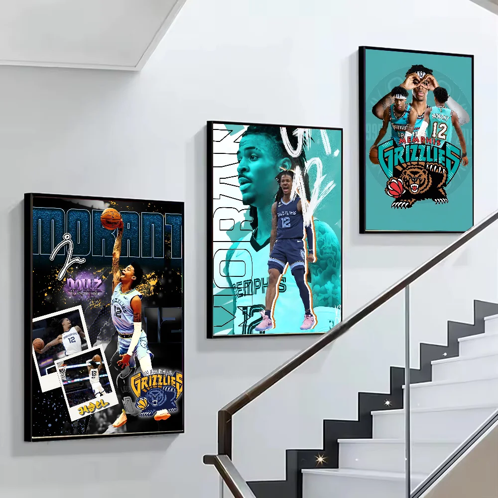 1 قطعة ملصق JA MORANT فني ذاتي اللصق مقاوم للماء ملصق ورقي مقهى بار ديكور جدران الغرفة