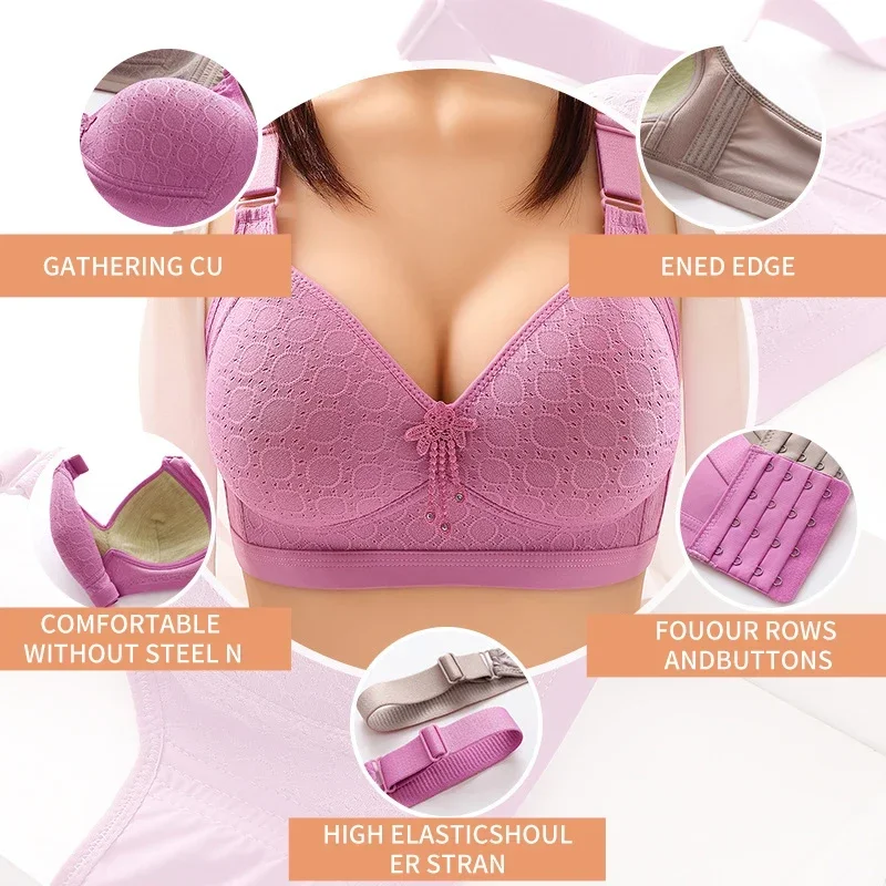 Large Size No Steel Ring Comfortable Women\'s Bra Sweat-absorbing Top Sexy Thin Mold Cup Soft Bras for Women Brasieres Para Mujer