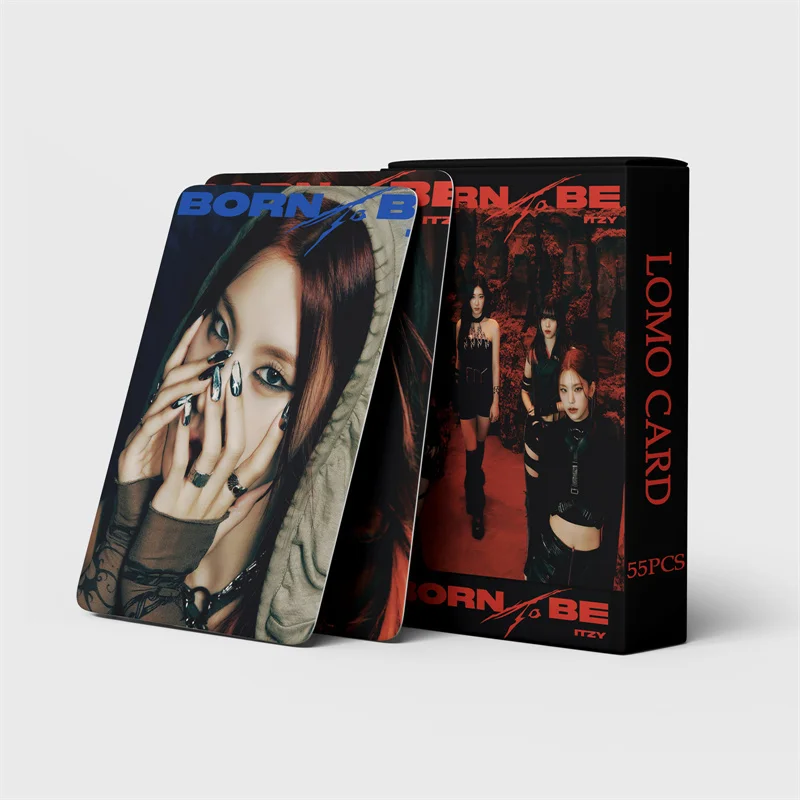 55pcs/set KPOP ITZY Album BORN TO BE LOMO Card YUNA YEJI Lia RYUJIN CHAERYEONG Gift Postcard Photo Card Exquisite Small Card