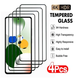 4Pcs Transparent Tempered Glass For Xiaomi Redmi Note 12 13 Pro Plus 4G 5G Screen Protector for Redmi 12C 13C 12T 12S glass Film