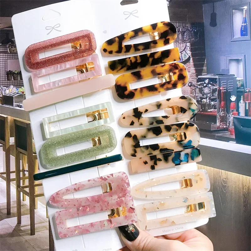 

Корейские модные красочные ацетатные заколки для волос, 3 шт./компл., набор заколок для волос для женщин и девочек, заколки, аксессуары, ювелирные изделия, заколка для волос, головные уборы