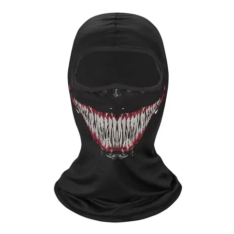 3D Venom Bandana 마스크 Neck Gaiter Skull Braga Cuello Hombre 페이스 실드 사냥 캠핑 스카프 빠른 건조 남성 Balaclava