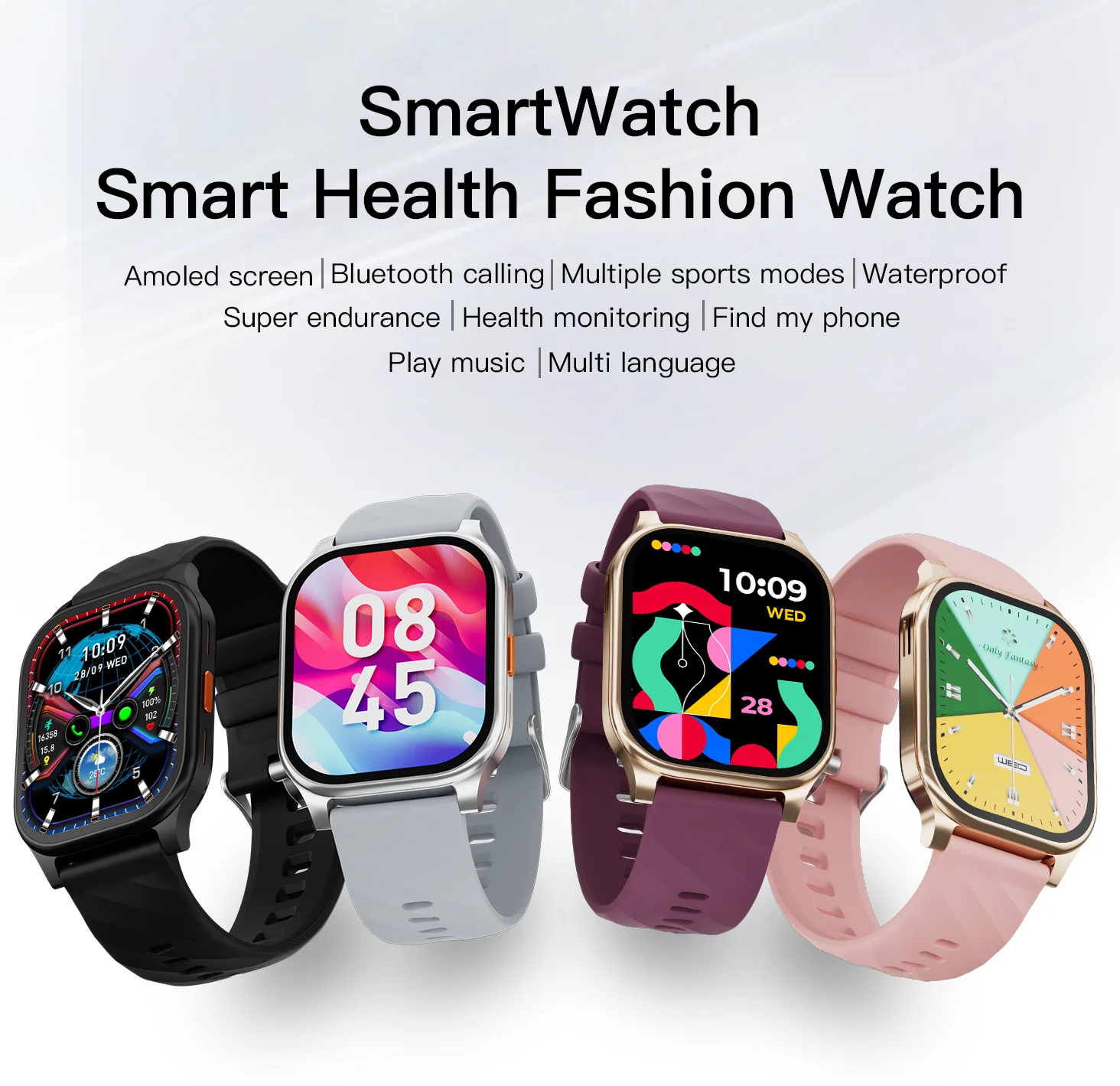 SW01 New Smart Watch Men Bluetooth Calls Information Display Music Playback Outdoor Sports Smartwatch Waterproof