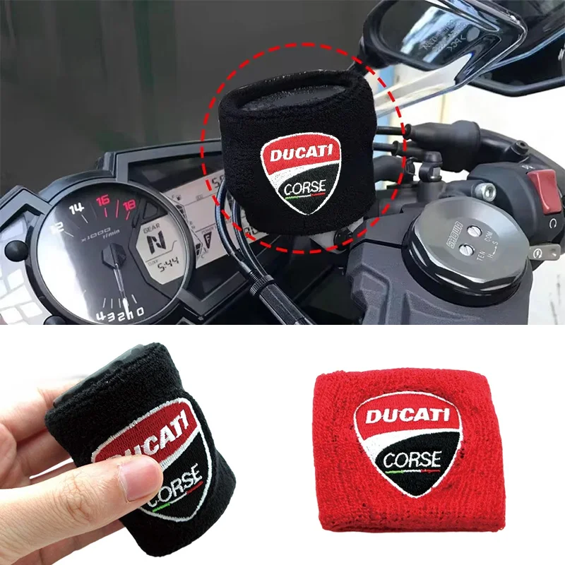 

Motorcycle Embroidery Front Fluid Oil Brake Reservoir Sock Cover for Ducati Monster Panigale Diavel Superleggera V4 V2 Scrambler