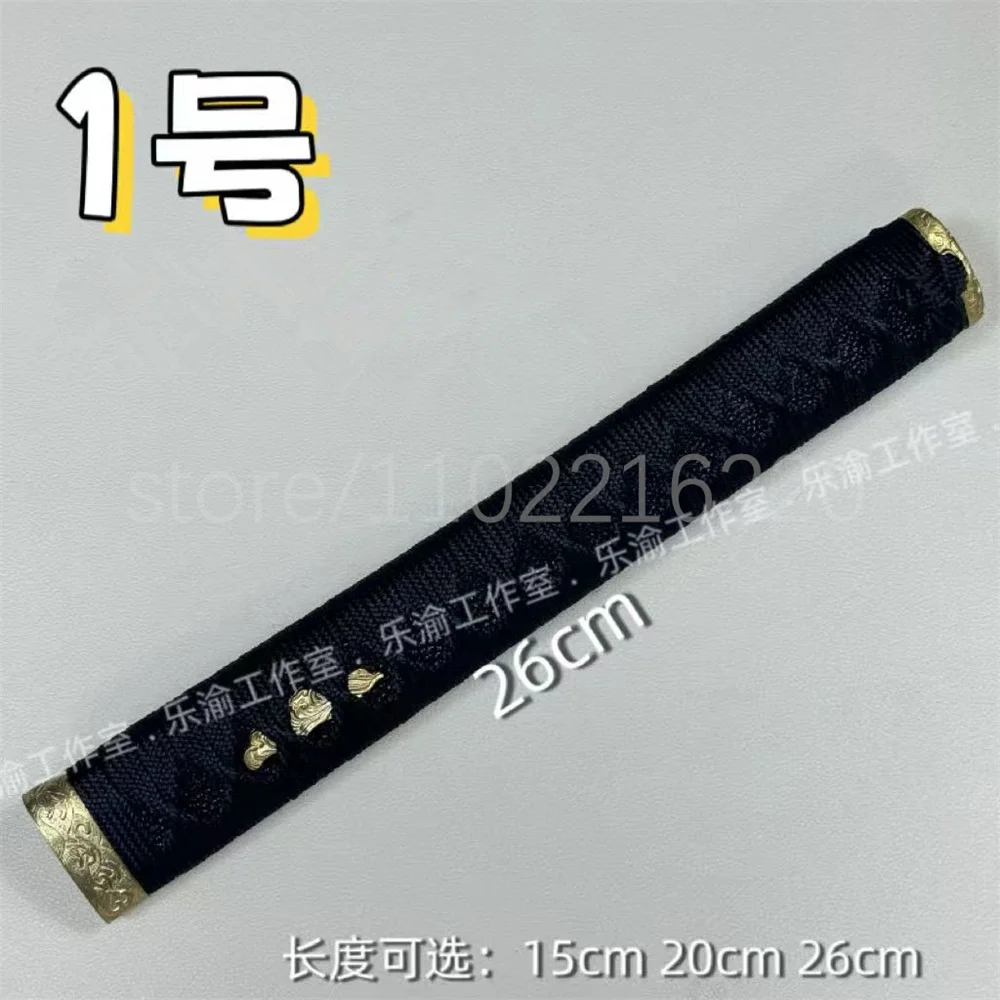 Black Real Rayskin Tsuka Handle Hilt Copper Brass Fuchi Kashira Menuki For Japan Real Japanese Samurai Katana Sword Fitting