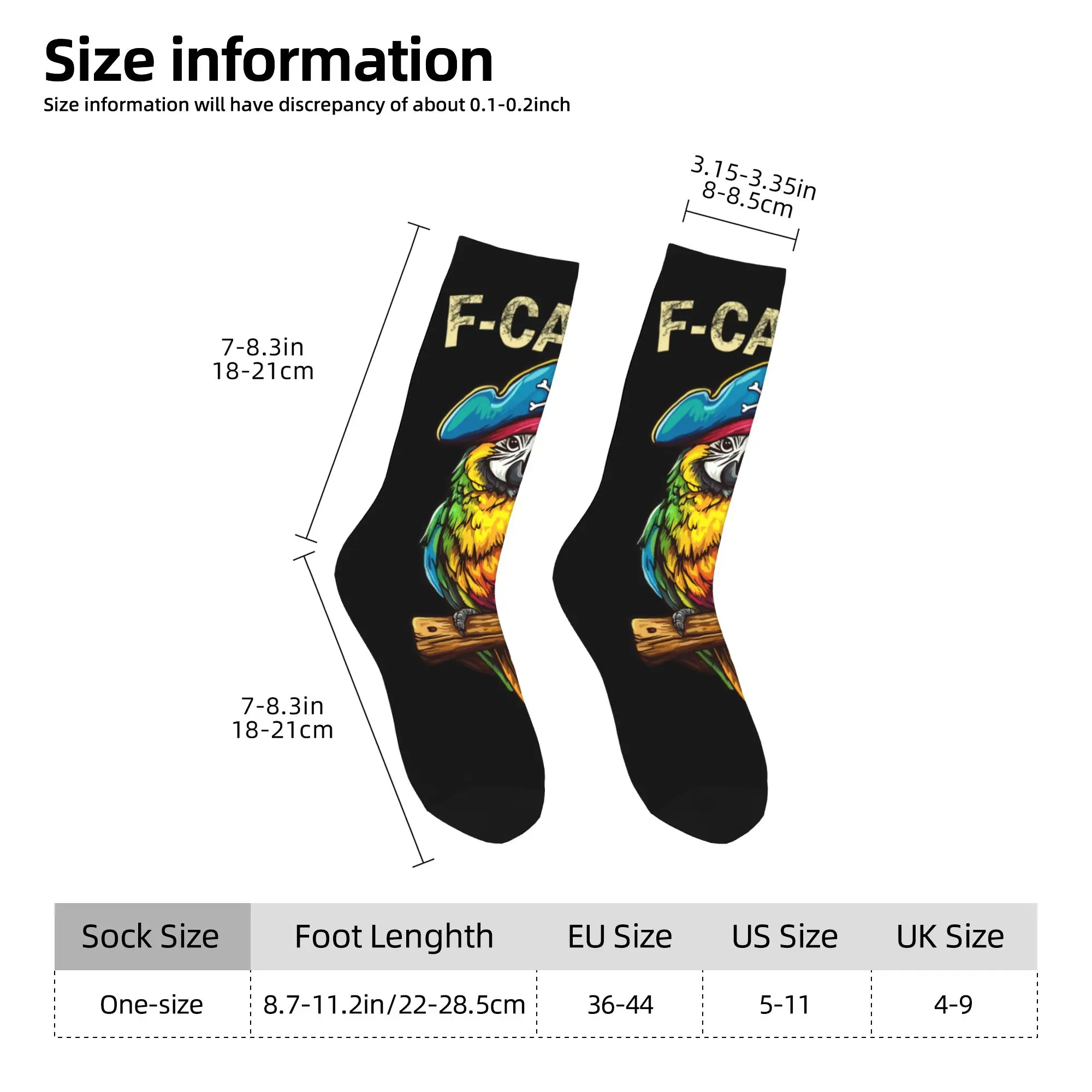 Chaussettes perroquets drôles F-Caw-F pour femmes et hommes, chaussettes chaudes d'équipage de sport de Football avec impression 3D