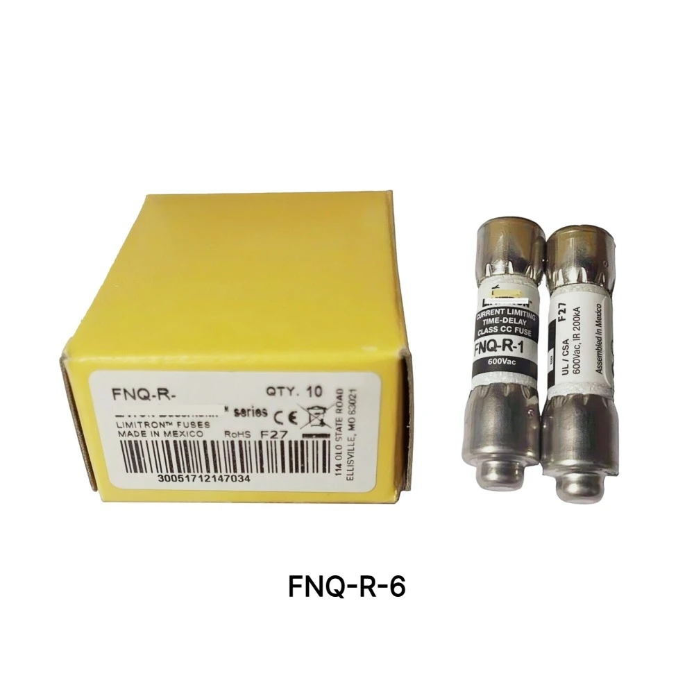 FNQ-R-6  Time Delay Class CC Fuse, 6A 600VAC OEM【10-Pack】