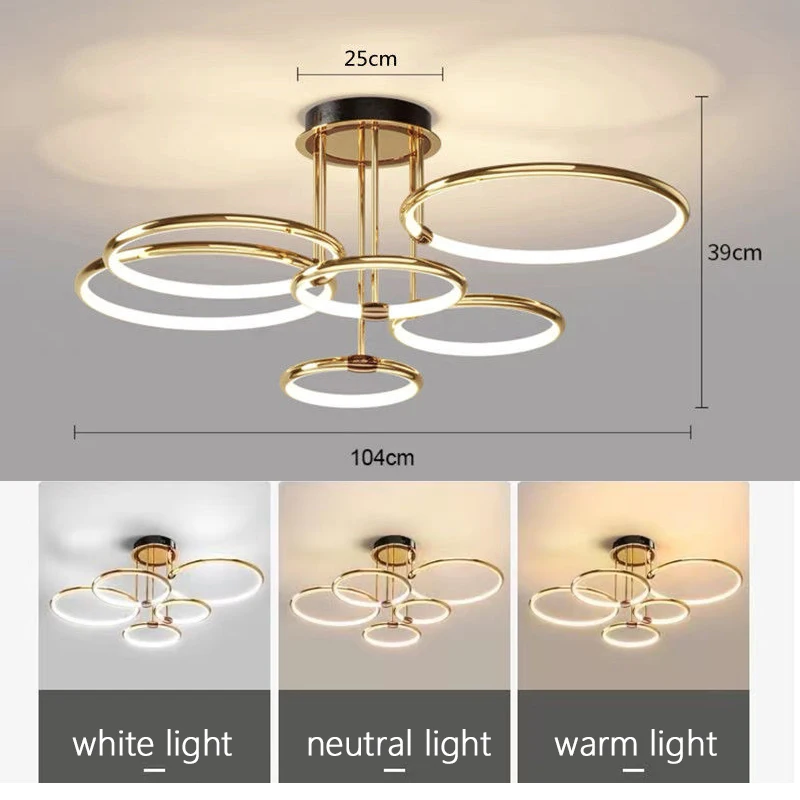 Imagem -02 - Moderno Conduziu a Lâmpada do Teto Luzes Lustre Brilhante Nordic Casa Decoração Sala de Estar Quarto Lâmpadas com Controle Remoto