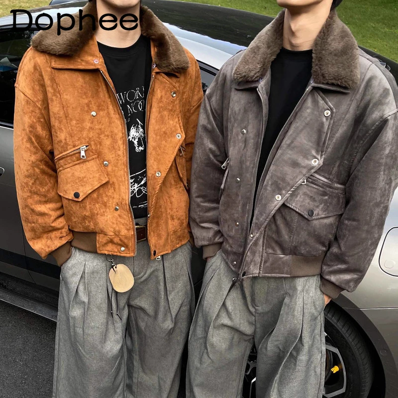 

Мужские и женские зимние куртки 2023, новые уличные куртки на молнии со съемным воротником из искусственного меха, модные свободные теплые шикарные парки