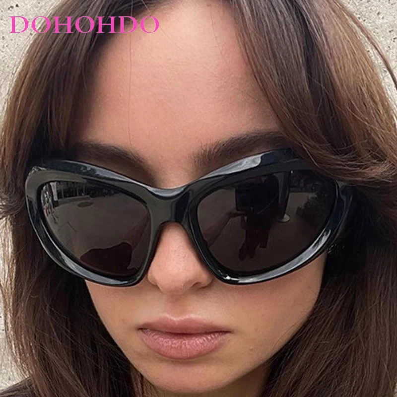 

Oversized Y2K Punk Cat Eye Women Sunglasses Luxury Brand Design Vintage Men Sunglass Outdoor Sports Goggles Unisex Lentes UV400