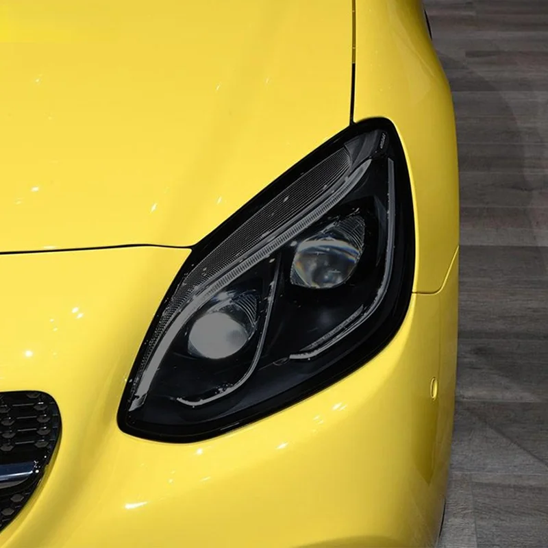 

Аксессуары для Mercedes Benz SLC Class SLK R172 2016-2019 2 шт. Защитная пленка для автомобильных фар Прозрачная черная наклейка из ТПУ