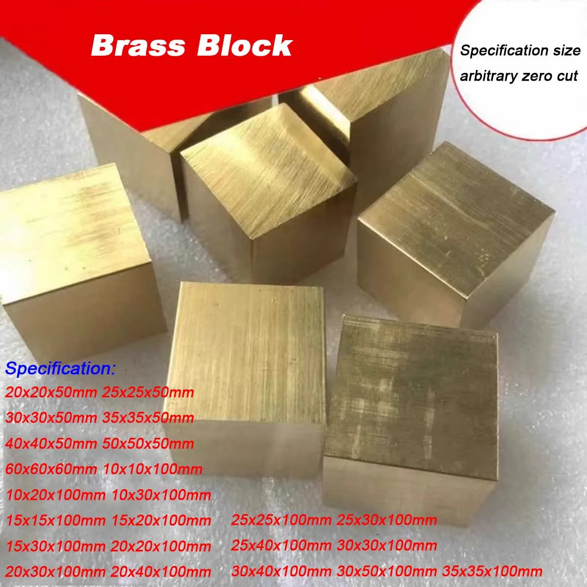 

H59 Brass Block Length: 50mm/100mm Brass Square Strip Size: 20x20 25x25 30x30 40x40 50x50 60x60mm