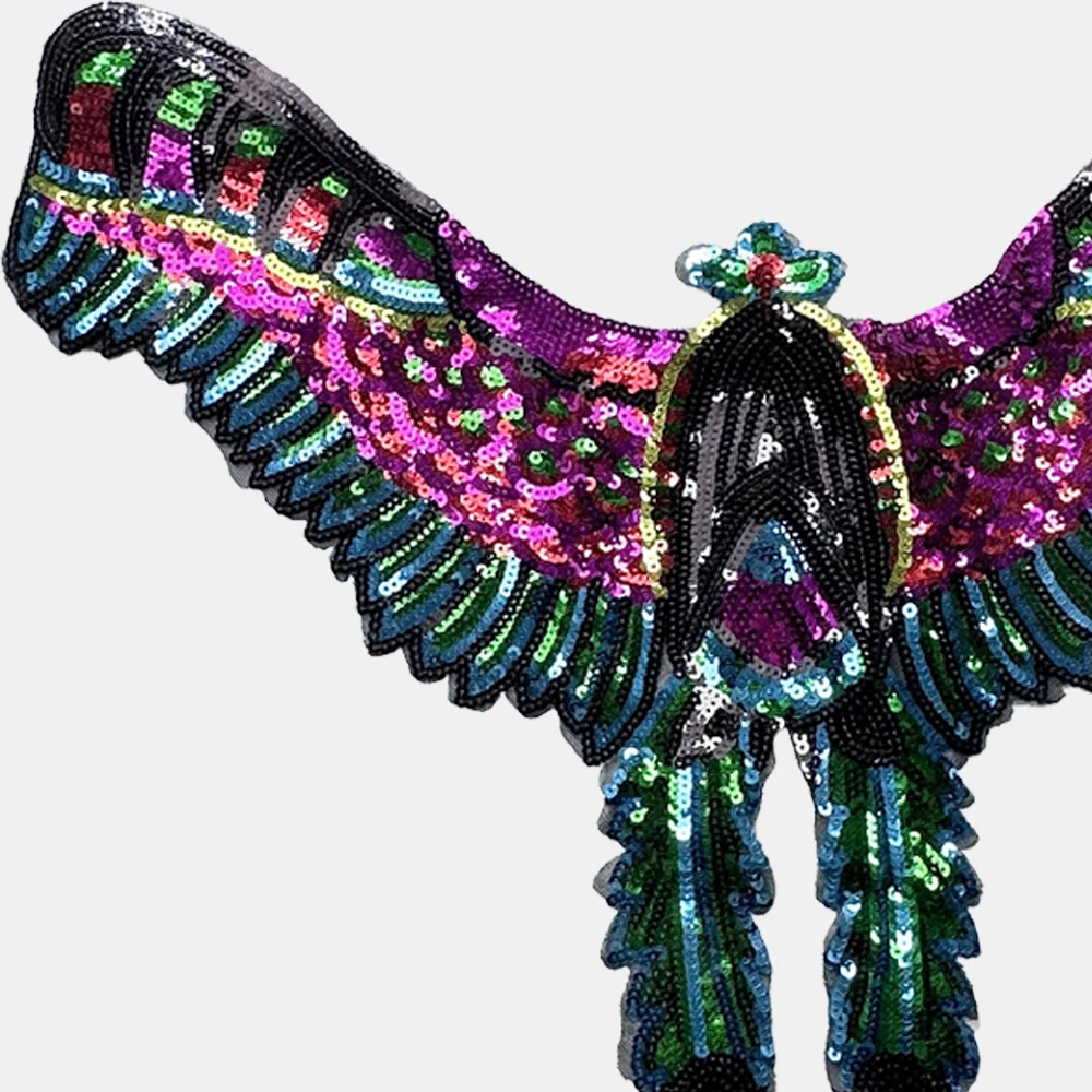 1 Piece 53*41 cm Sequins Butterfly Patch Shining Iron on Patch for Garment Decoration DIY Applique Clothing Accessories