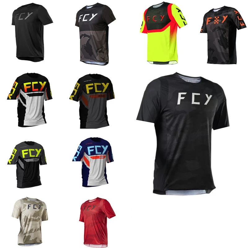 Cycling Jersey AykwFox Downhill Jersey Mountain Bike Motorcycle Crossmax Clothing MTB Jersey Ciclismo Mountain Bike Short sleeve