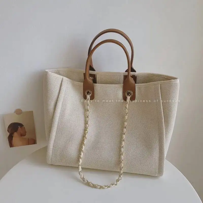 Bloom Retro Large Capacity Black Tote Women Autumn Vintage Canvas Casual Handbag Female Haruku Aesthetic Shoulder Bag