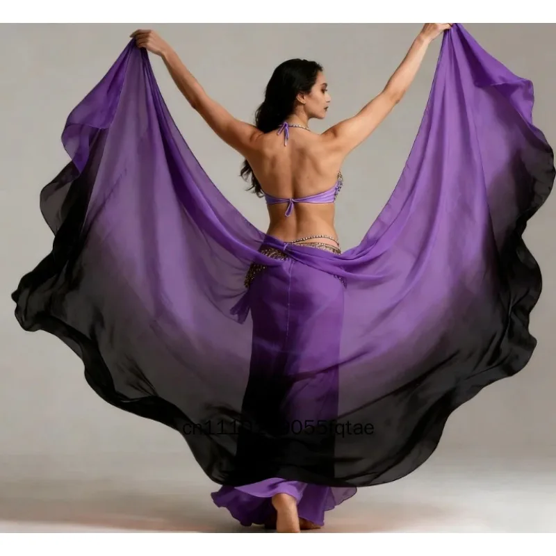 100% Real Silk Belly Dance Veils Handmade Dyed Scarf Shawl Custom Size Color Belly Dance Performance Veils Props Accessories New