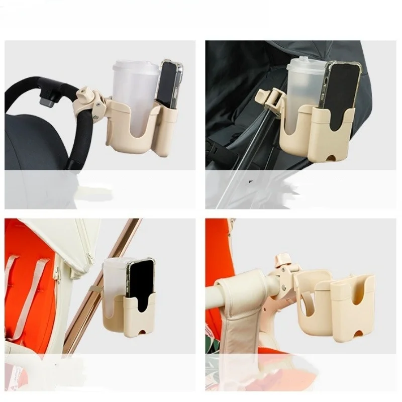 Soporte para botella de agua para cochecito de bebé, accesorios para cochecito de bebé, soporte multifuncional para taza de cochecito de bebé, soporte para teléfono 2 en 1