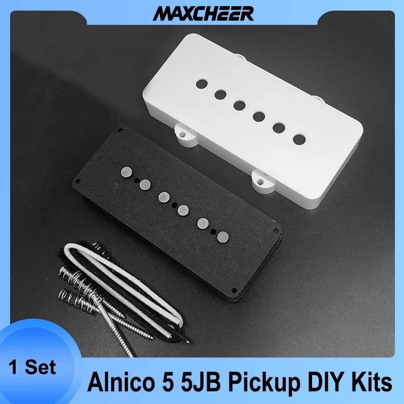 [Pickup DIY Kits] Alnico 5 5JB Pickup Kits - Fiber Bobbin/Alnico V Pole Piece/Waxed Cloth Cable Pickup Kits 5 String JB Bass