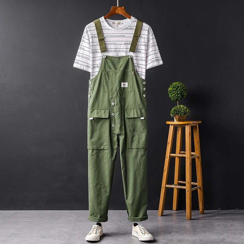 

Retro Workwear Overall Pants Men's Trendy Loose plus Size Fat Lad's Overalls Couple Casual Strap Pants Youth Vitali Sle