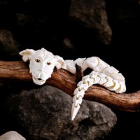 3D Printed Lucky Dragon Figurine Joint Movable Handmade Dog Head Dragon Ornament Realistic Unique Chinese Dragon Toy