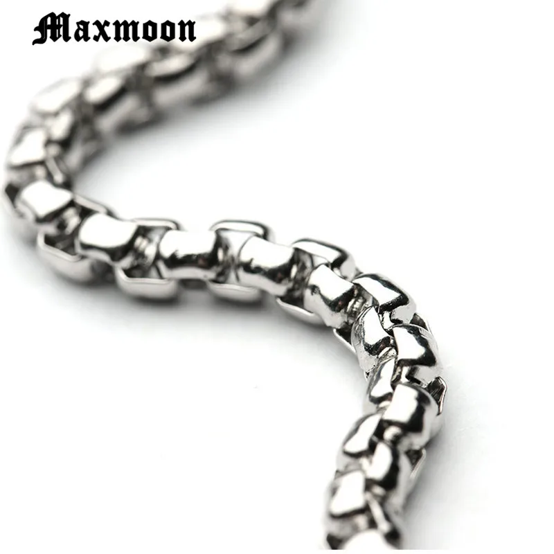 Maxmoon men Stainless Steel bracelet 2/3/4/5mm Square Rolo chain Bracelet bangle women for men gift Good quality whosale