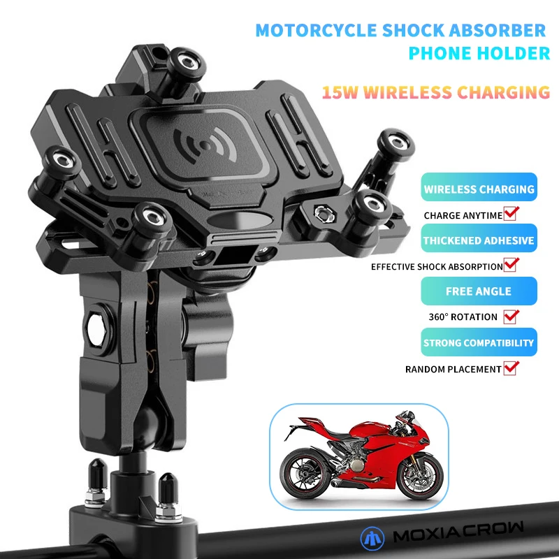 

Motorcycle Mobile Phone Holder Wireless Charging For Ducati 899 1199 1299 Panigale 1198 1098 848 Handlebar Bracket