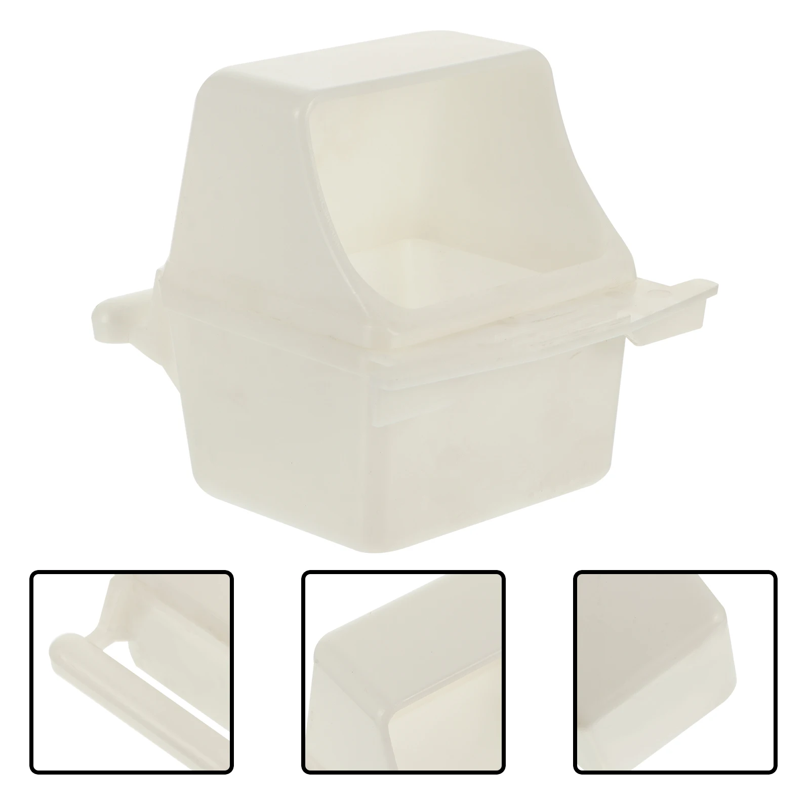 

4pcs Plastic Feeder Cage Accessories Weatherproof Parrot Feeding Bowl Durable Food Dispenser Easy Compatible Bird
