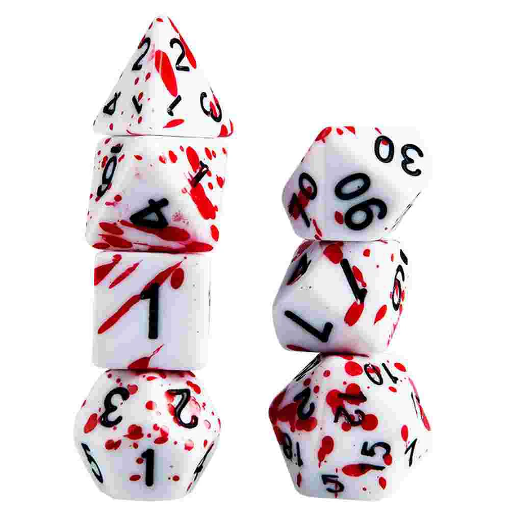 Suits Kids Role Playing Games Dice Dungeon Dragons Dice Blood Polyhedral Dice Rpg Dice Blood Splatter Dices Set Blood Dice