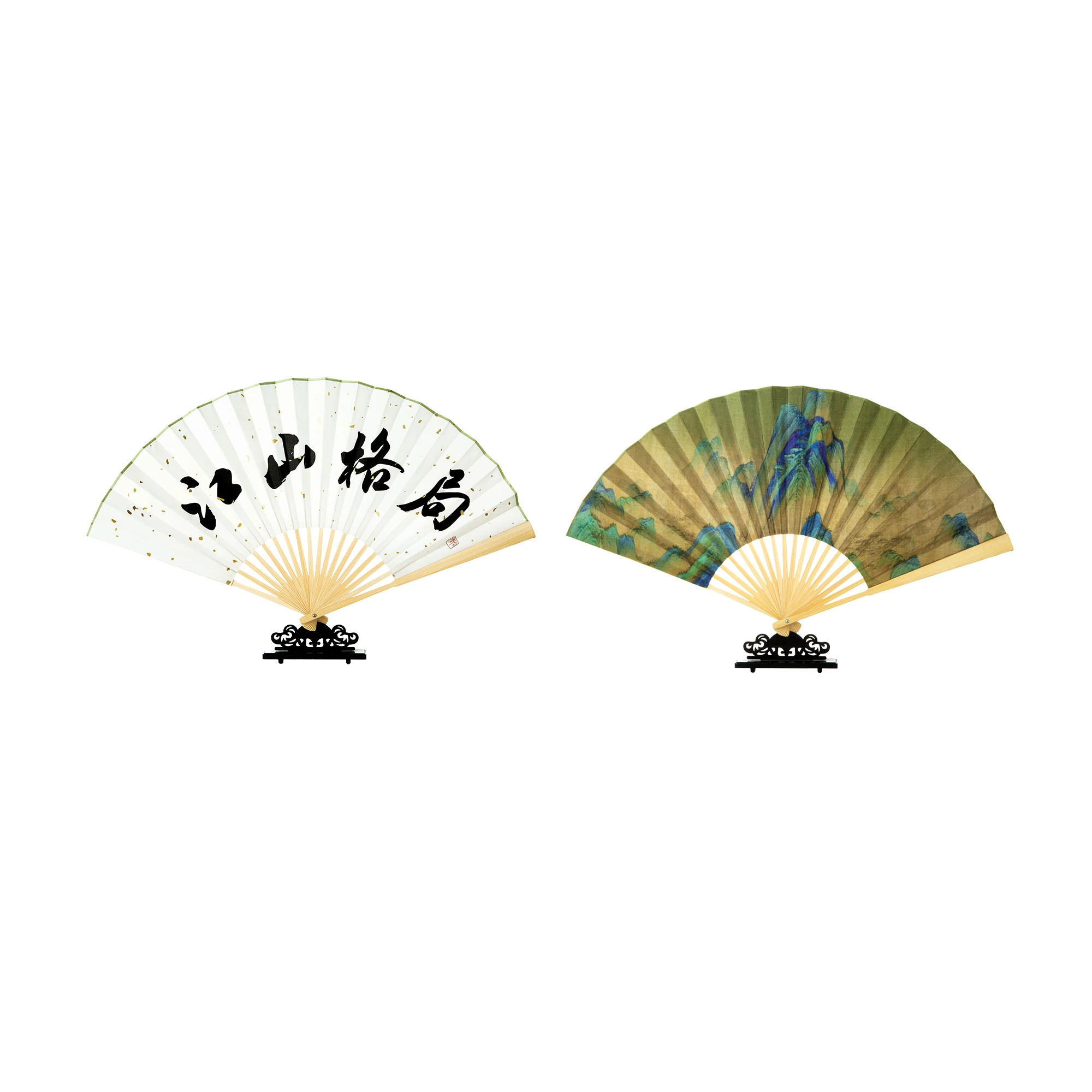 

Thousand-Li Landscape Pattern Fan Folding Fan Men's Chinese Style Ancient Style Han Chinese Clothing Summer Gift for Women