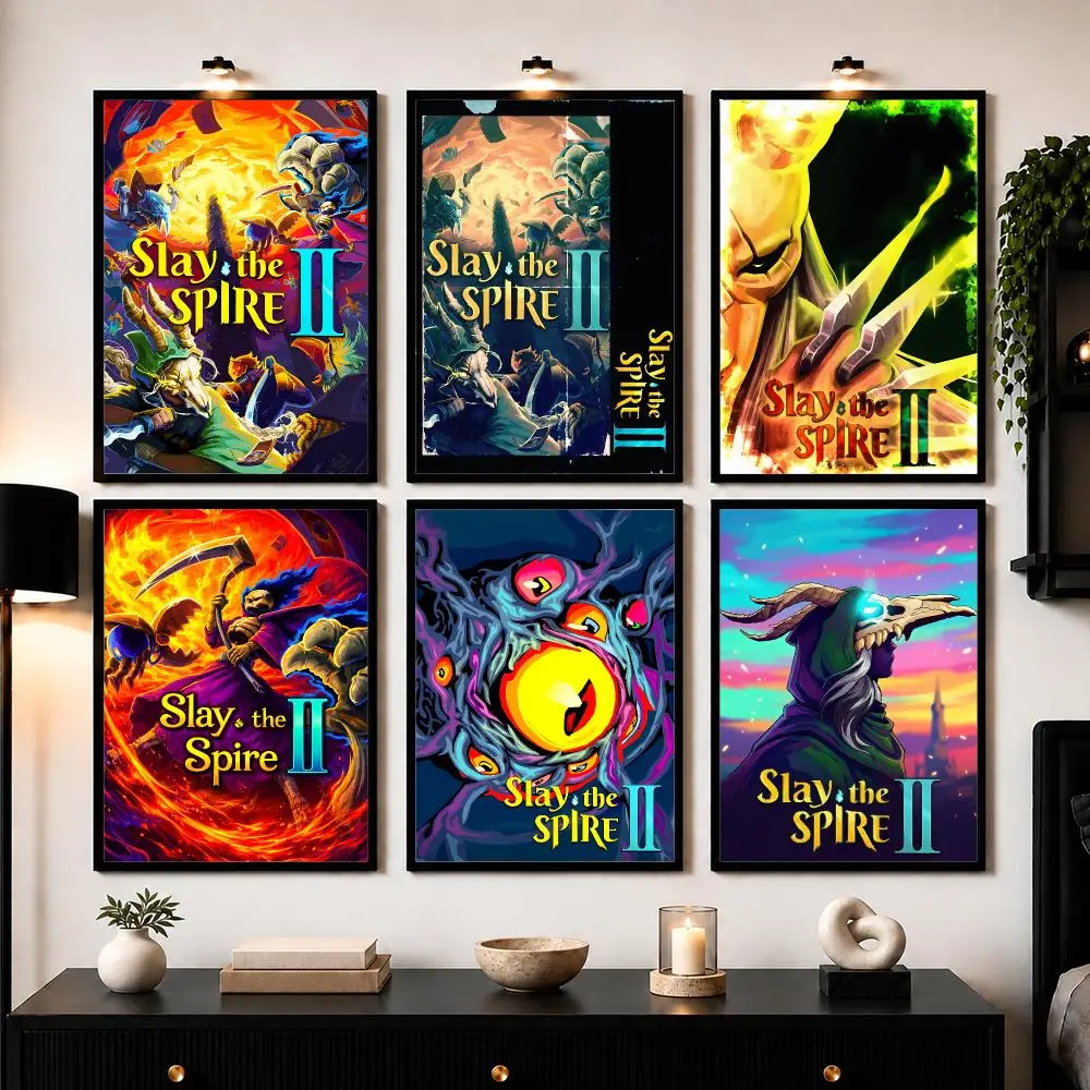 S-Slay The Spire II Game Art Poster Wall Art Sticker For Living Room Bedroom Bar Home Decor Mural Painting Decoration