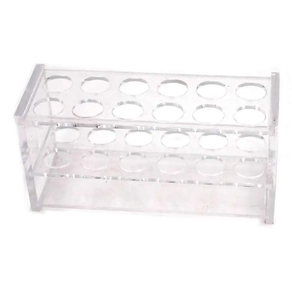 Test Tube Rack Holder Lab Stand 12 Sockets Clear Acrylic Rack for 10ML Test Tubes 16mm Diameter