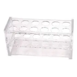 Test Tube Rack Holder Lab Stand 12 Sockets Clear Acrylic Rack for 10ML Test Tubes 16mm Diameter